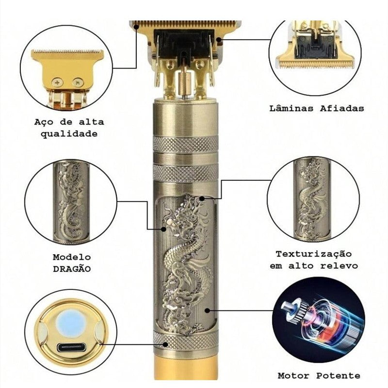 Máquina de Barbear Elétrica Masculina – Aparador e Cortador de Cabelo Profissional