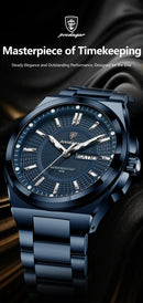 Relógio Masculino Poedagar Esporte Luxo – Quartzo, Aço Inoxidável, À Prova D’Água