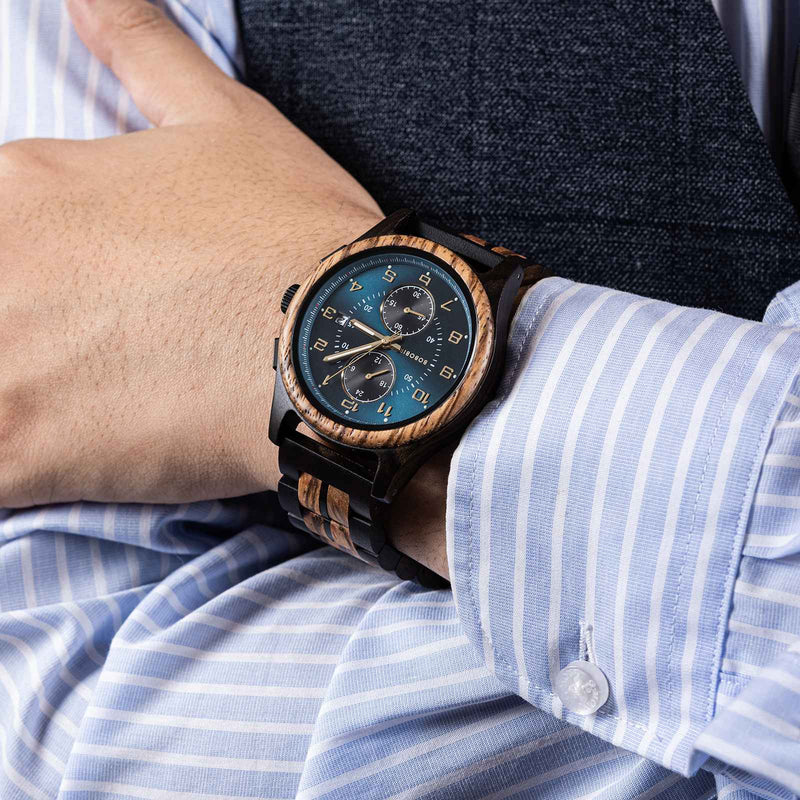 Relógio Masculino de Madeira Bobo Bird – Artesanal, Vintage, Elegante