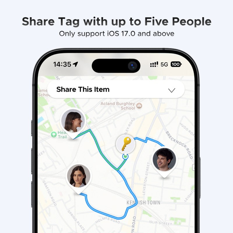 UGREEN Smart Bluetooth Tracker – Localizador de Chaves e Itens, Compatível com Apple Find My (iOS), Bateria até 2 Anos