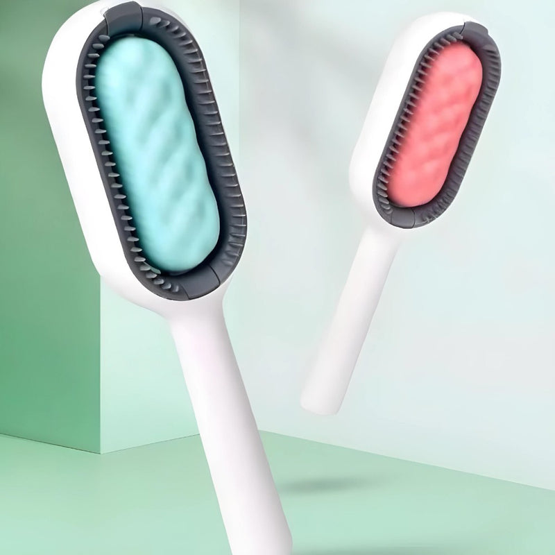 Escova Pet 4 em 1 para Gatos e Cachorros – Removedor de Pelos, Banho Seco, Massagem e Aparador