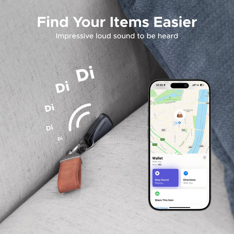 UGREEN Smart Bluetooth Tracker – Localizador de Chaves e Itens, Compatível com Apple Find My (iOS), Bateria até 2 Anos