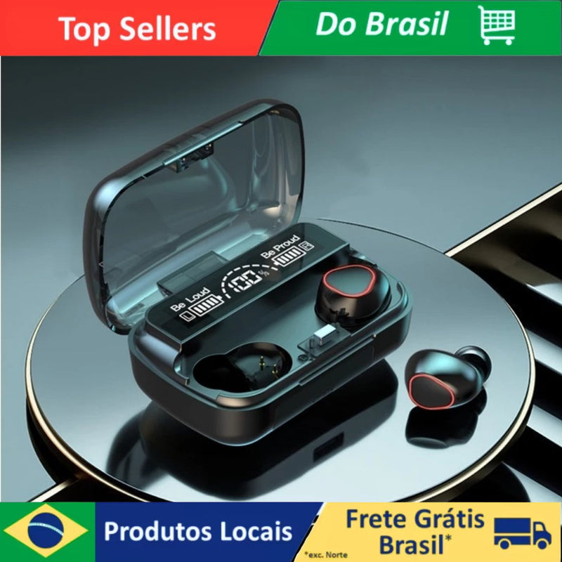 Fone de Ouvido Bluetooth 5.1 – Touch Control, LED Digital, À Prova D’Água, Graves Potentes e Bateria Longa