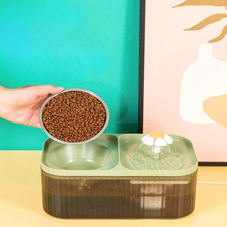 Fonte Bebedouro Automática 2 em 1 Para Gatos e Cães – 3 Litros, Filtro de Carvão e Baixo Consumo