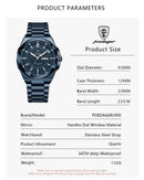 Relógio Masculino Poedagar Esporte Luxo – Quartzo, Aço Inoxidável, À Prova D’Água