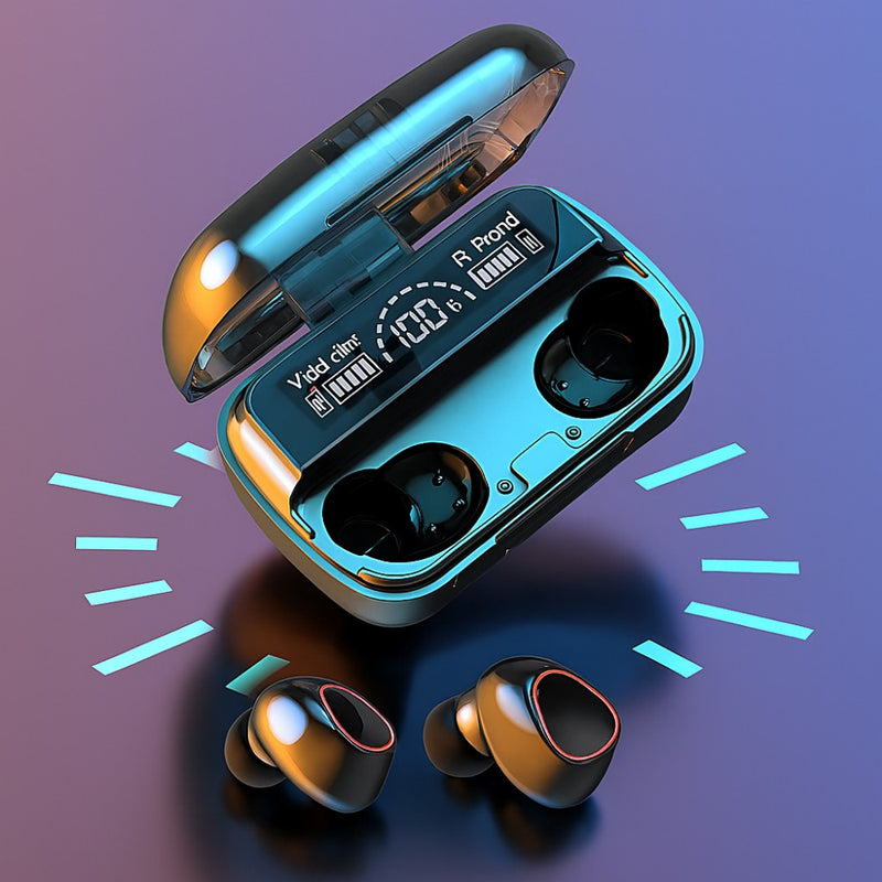 Fone de Ouvido Bluetooth 5.1 – Touch Control, LED Digital, À Prova D’Água, Graves Potentes e Bateria Longa