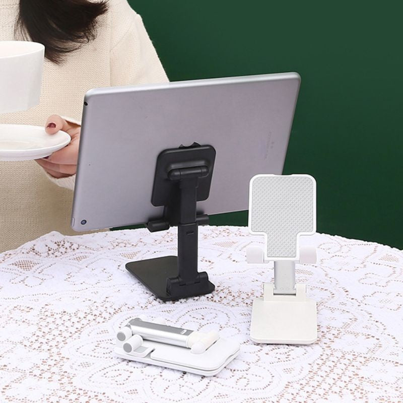 Suporte Retrátil Multiuso para Celular e Tablet – Ajustável, Dobrável e Portátil