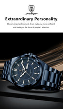 Relógio Masculino Poedagar Esporte Luxo – Quartzo, Aço Inoxidável, À Prova D’Água