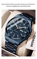 Relógio Masculino Poedagar Esporte Luxo – Quartzo, Aço Inoxidável, À Prova D’Água