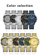 Relógio Masculino Poedagar Esporte Luxo – Quartzo, Aço Inoxidável, À Prova D’Água