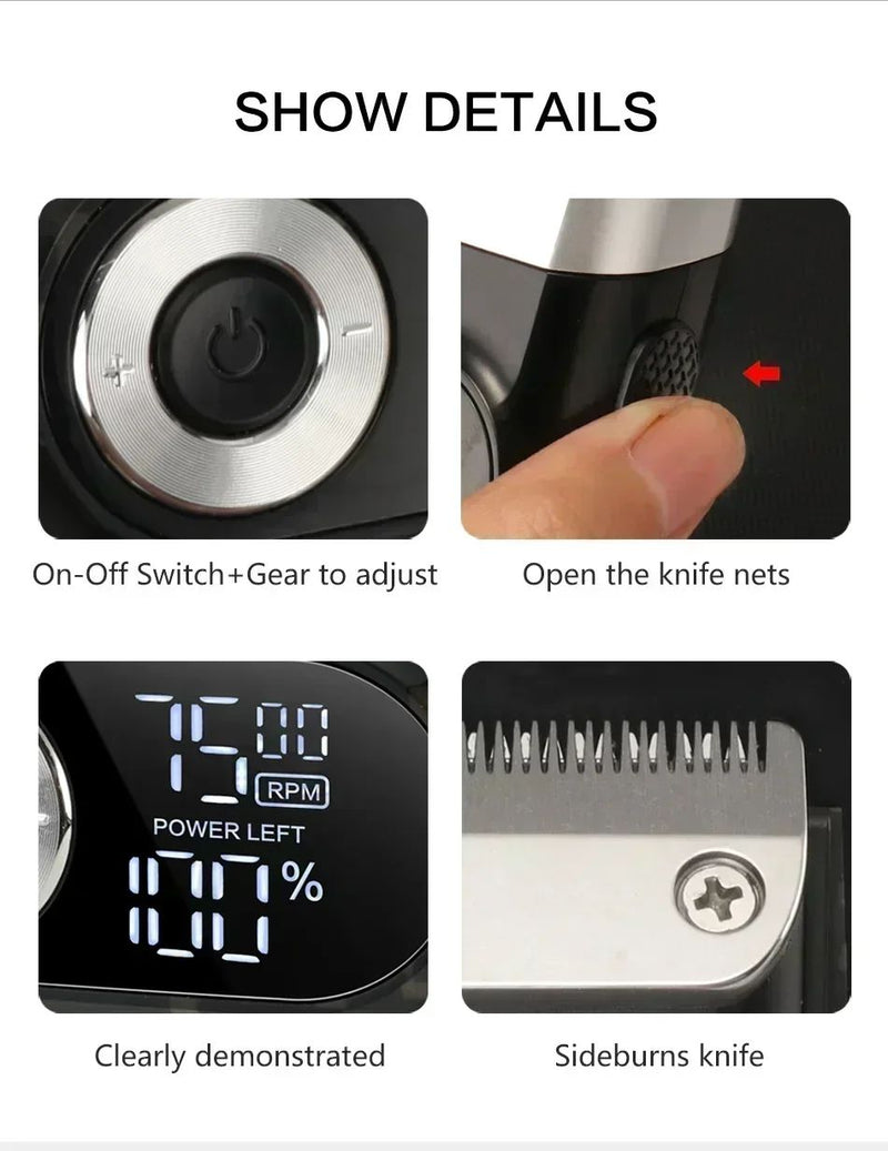 Kit Profissional de Corte de Cabelo Kemei – Aparador e Barbeador Elétrico Masculino KM-2299 / KM-2026 / KM-5083