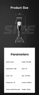 Kit Profissional de Corte de Cabelo Kemei – Aparador e Barbeador Elétrico Masculino KM-2299 / KM-2026 / KM-5083