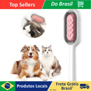 Escova Pet 4 em 1 para Gatos e Cachorros – Removedor de Pelos, Banho Seco, Massagem e Aparador