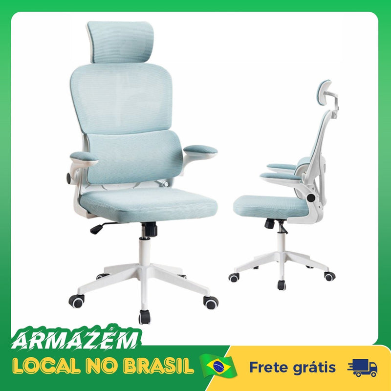 Cadeira Ergonômica Python Fly – Lombar Móvel, Tecido de Malha, Uso Doméstico, Envio para Brasil