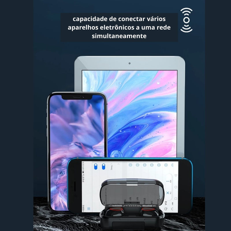 Fone de Ouvido Bluetooth 5.1 – Touch Control, LED Digital, À Prova D’Água, Graves Potentes e Bateria Longa