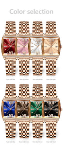 Relógio Feminino de Luxo Poedagar – Quartzo, Diamante, À Prova D’Água, Aço Inoxidável + Caixa Premium