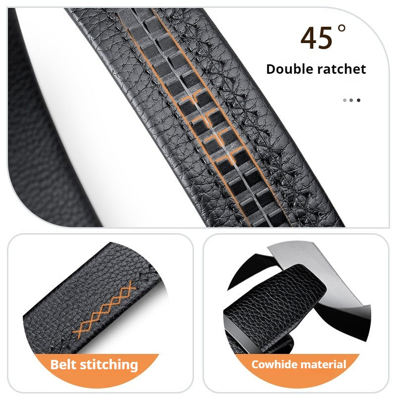 Cinto Masculino OYIFAN – Couro Genuíno, Fivela Automática, Ajuste Perfeito para Homens