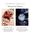 Relógio Feminino de Luxo Poedagar – Quartzo, Diamante, À Prova D’Água, Aço Inoxidável + Caixa Premium