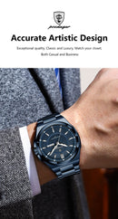 Relógio Masculino Poedagar Esporte Luxo – Quartzo, Aço Inoxidável, À Prova D’Água